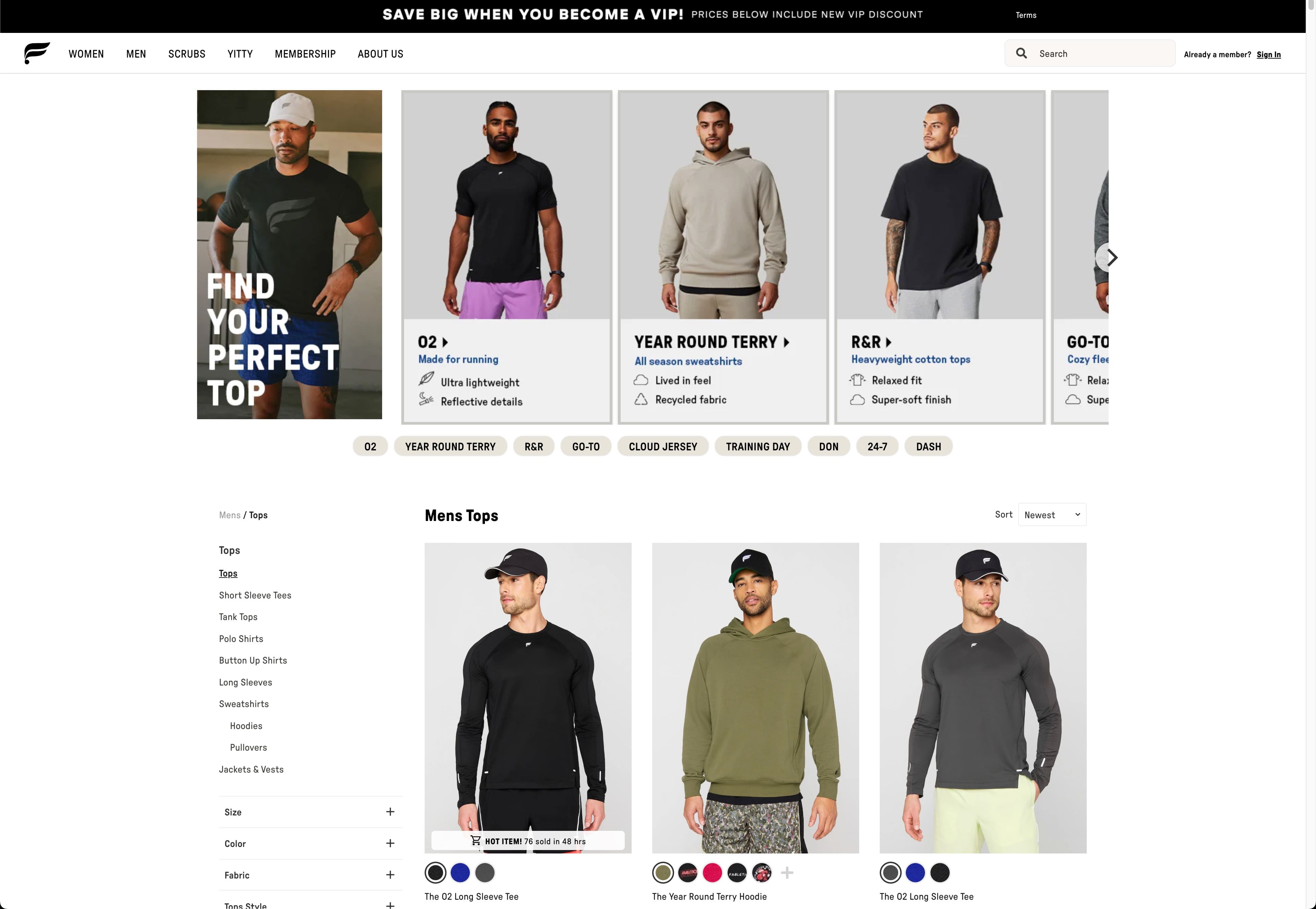 Desktop image of Fabletics' product landing page