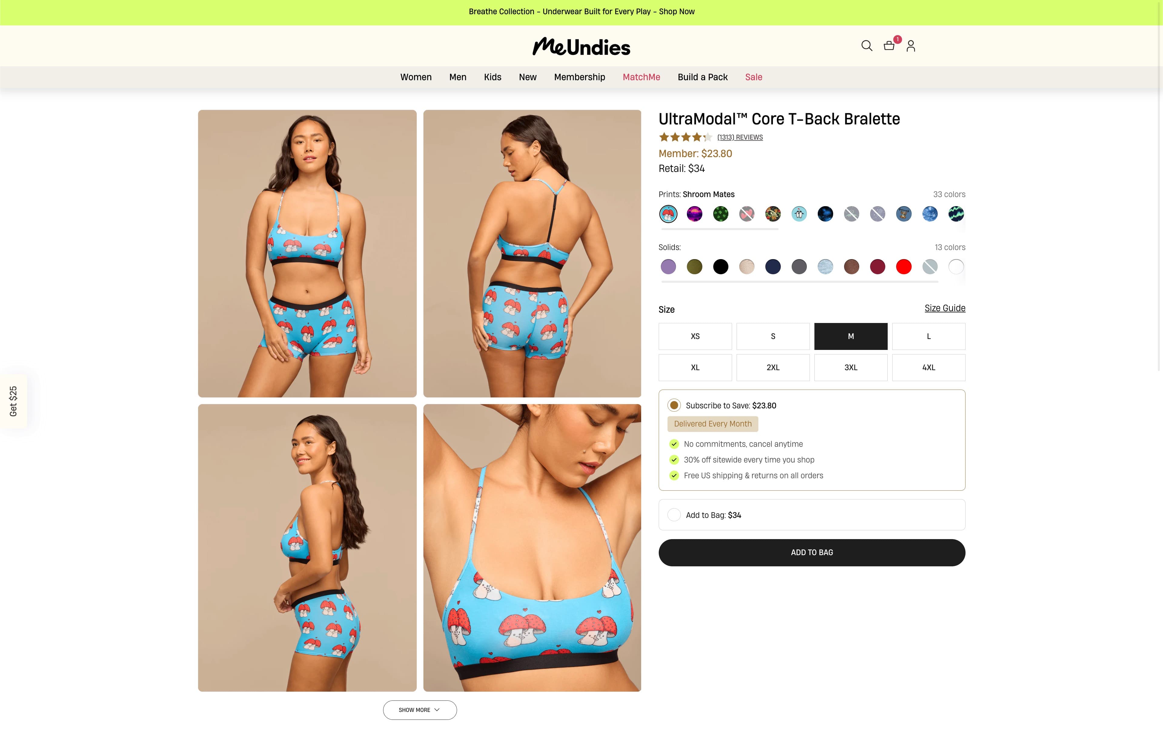 Desktop image of MeUndies' product detail page